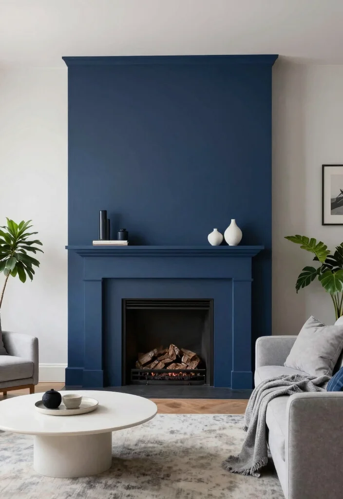 12 Fireplace Accent Wall Ideas for Strong Visual Focus 2. Bold Paint Colors 0