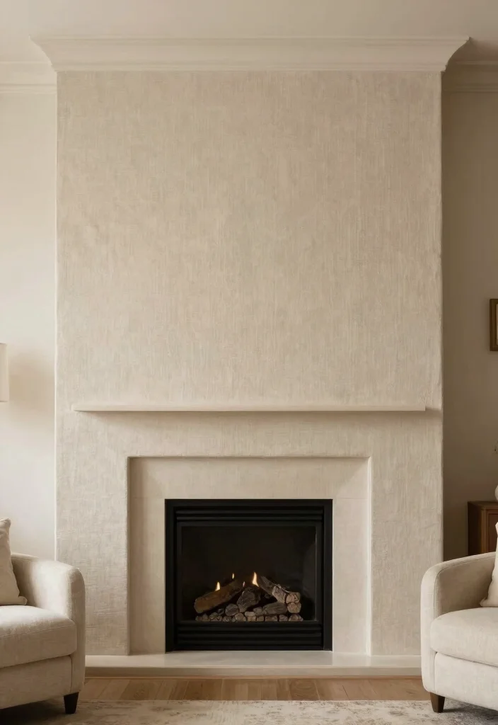 12 Fireplace Accent Wall Ideas for Strong Visual Focus 8. Fabulous Fabric Paneling 0