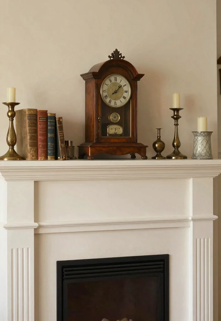 12 Fireplace Decoration Ideas for Everyday Styling 40 12 Fireplace Decoration Ideas for Everyday Styling 10. Vintage Finds and Antiques 0