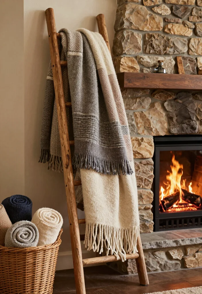 12 Fireplace Decoration Ideas for Everyday Styling 12 12 Fireplace Decoration Ideas for Everyday Styling 2. Cozy Blanket Displays 0