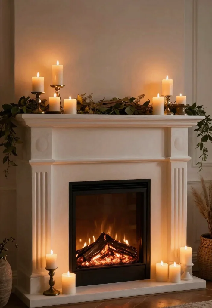 12 Fireplace Decoration Ideas for Everyday Styling 24 12 Fireplace Decoration Ideas for Everyday Styling 4. Candlelit Ambiance 0
