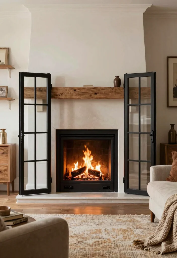 12 Fireplace Doors Ideas for Safety and Visual Style 46 12 Fireplace Doors Ideas for Safety and Visual Style 6. Folding Fireplace Doors 0