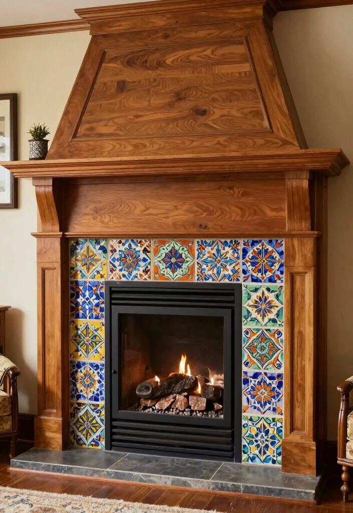 12 Fireplace Doors Ideas for Safety and Visual Style 48 12 Fireplace Doors Ideas for Safety and Visual Style 8. Decorative Mosaic Tiles 0