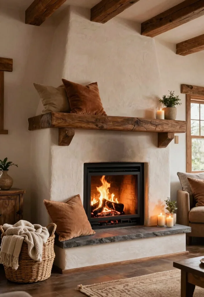 12 Fireplace Hearth Decor Ideas to Finish the Space Beautifully 2 12 Fireplace Hearth Decor Ideas to Finish the Space Beautifully 2. Cozy Throws and Pillows 0