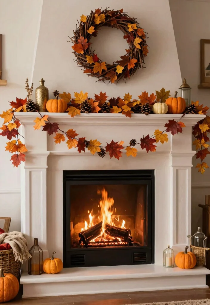 12 Fireplace Hearth Decor Ideas to Finish the Space Beautifully 24 12 Fireplace Hearth Decor Ideas to Finish the Space Beautifully 4. Seasonal Decor 0