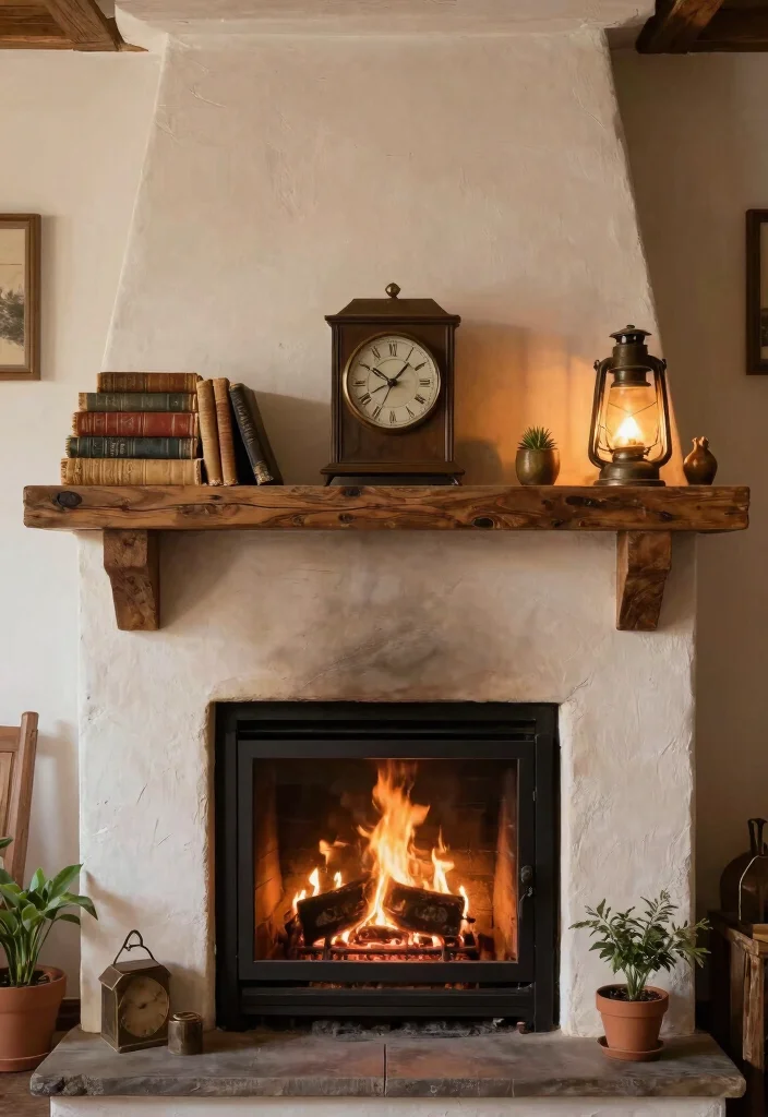 12 Fireplace Hearth Decor Ideas to Finish the Space Beautifully 37 12 Fireplace Hearth Decor Ideas to Finish the Space Beautifully 7. Incorporate Vintage Finds 0