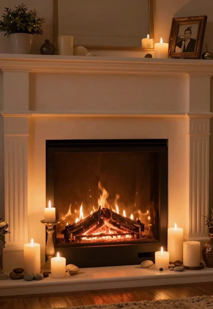 12 Fireplace Ideas for Non Working Fireplaces That Still Look Great 1. Cozy Candle Display 0