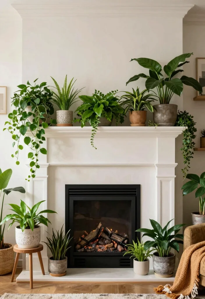 12 Fireplace Ideas for Non Working Fireplaces That Still Look Great 5. Plant Paradise 0