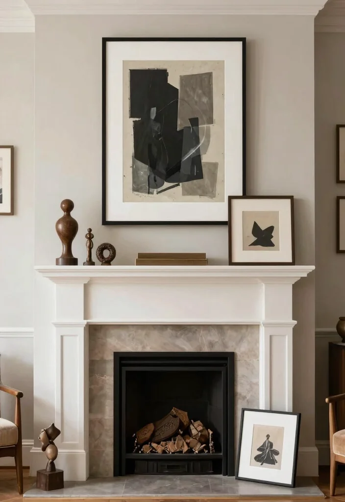 12 Fireplace Ideas for Non Working Fireplaces That Still Look Great 6. Artful Display 0