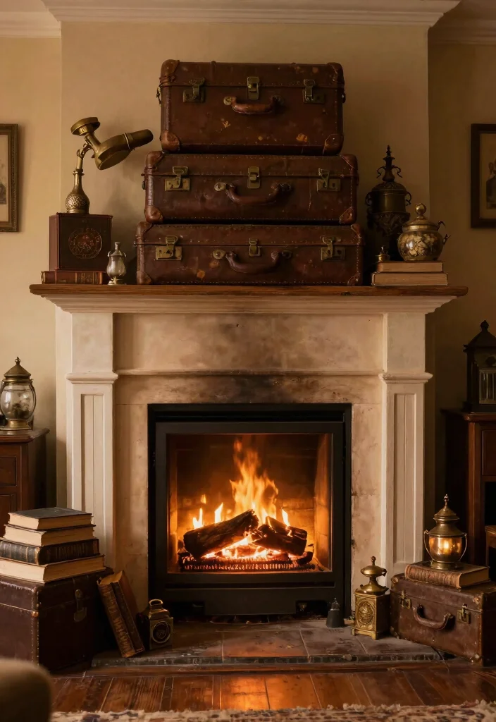 12 Fireplace Ideas for Non Working Fireplaces That Still Look Great 7. Vintage Treasures 0