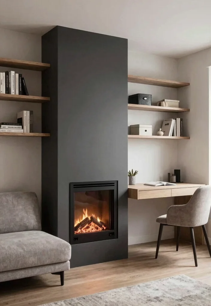 12 Fireplace Room Ideas for Comfortable Layout Planning 10. Multi Functional Spaces Dual Purpose 0