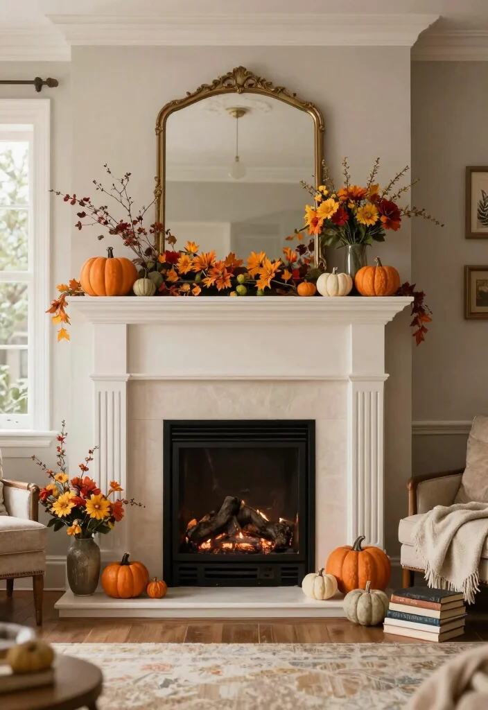 12 Fireplace Room Ideas for Comfortable Layout Planning 11. Seasonal Decor Reflecting Changes 0