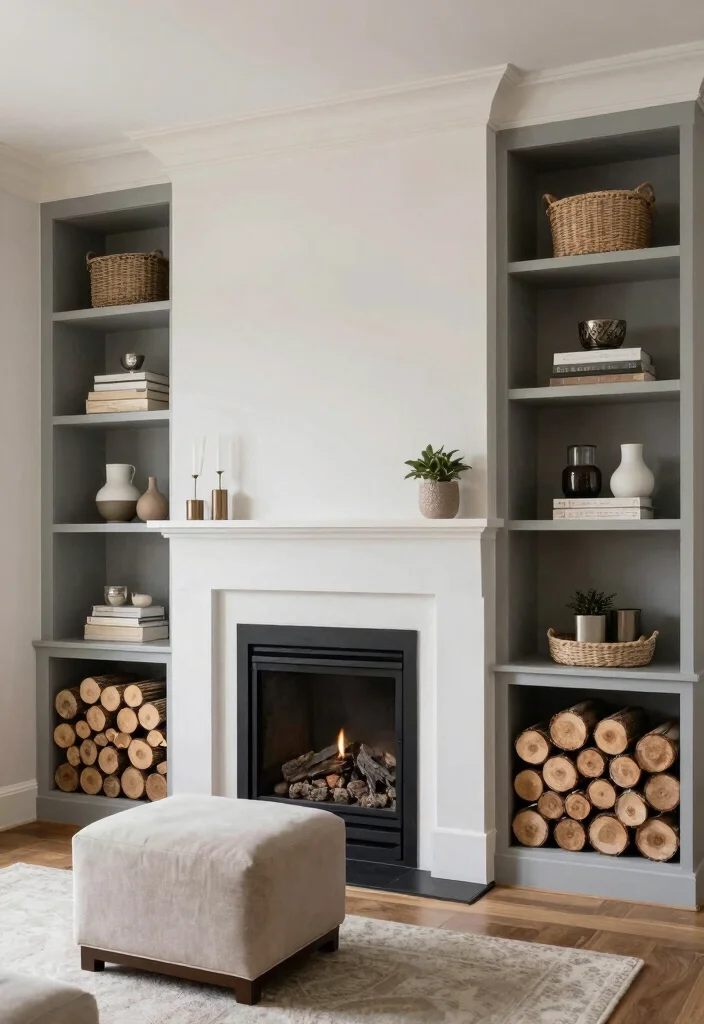 12 Fireplace Room Ideas for Comfortable Layout Planning 12. Smart Storage Solutions Keeping It Organized 0