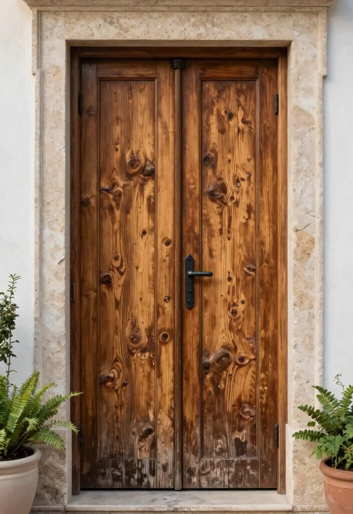 12 Front Door Entryway Interior Ideas with Finished Style 1. Sustainable Materials for the Door 0