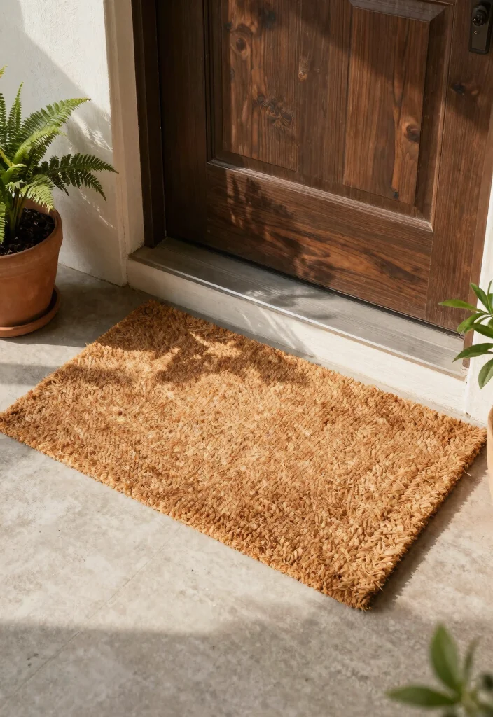 12 Front Door Entryway Interior Ideas with Finished Style 8. Eco Friendly Door Mats 0