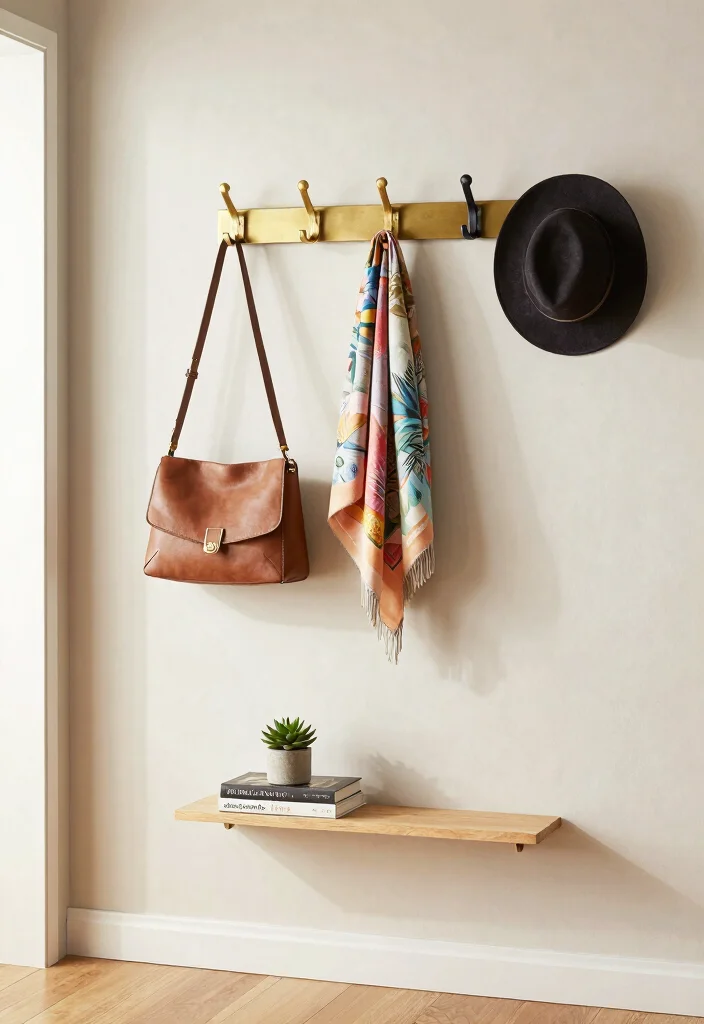 12 Front Room Ideas Entryway for Open Layout Homes 3. Incorporate Stylish Hooks 0