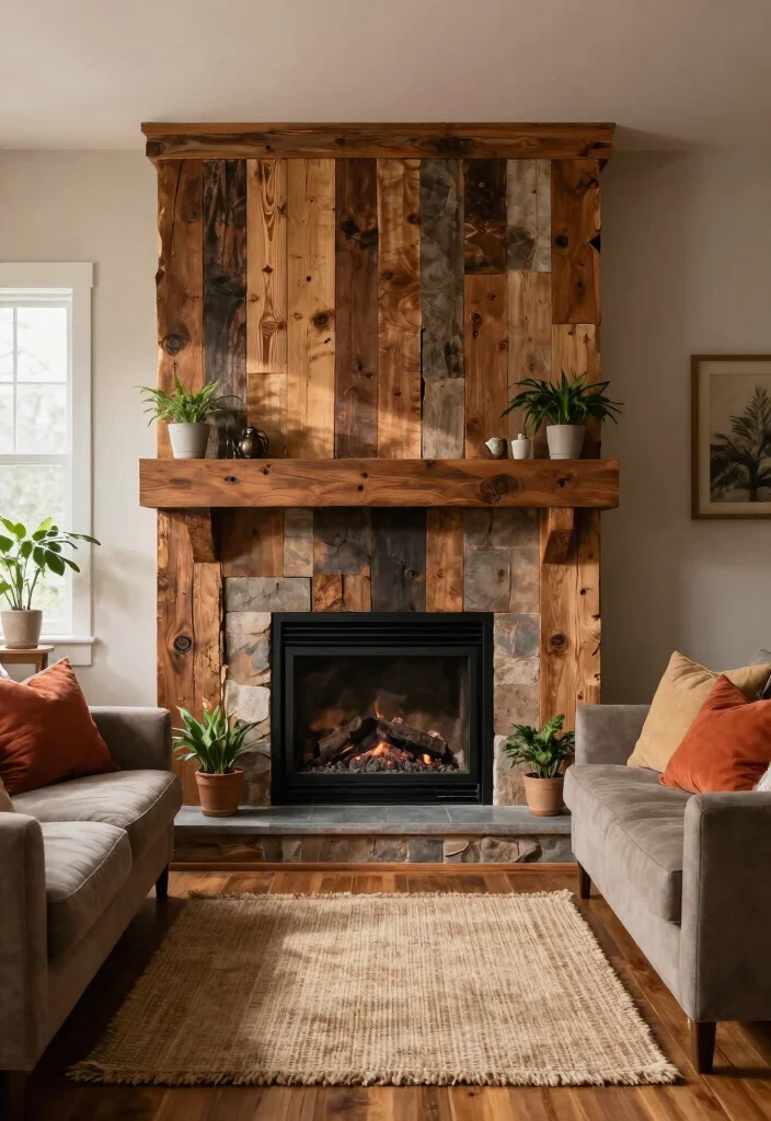 12 Gas Fireplace Wall Ideas for Modern Living Rooms 1 12 Gas Fireplace Wall Ideas for Modern Living Rooms 1. Rustic Elegance with Reclaimed Wood 0