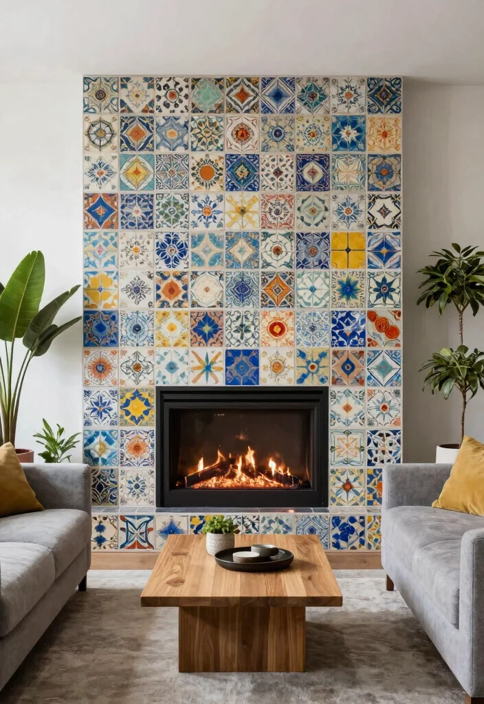 12 Gas Fireplace Wall Ideas for Modern Living Rooms 14 12 Gas Fireplace Wall Ideas for Modern Living Rooms 4. Contemporary Tile Magic 0