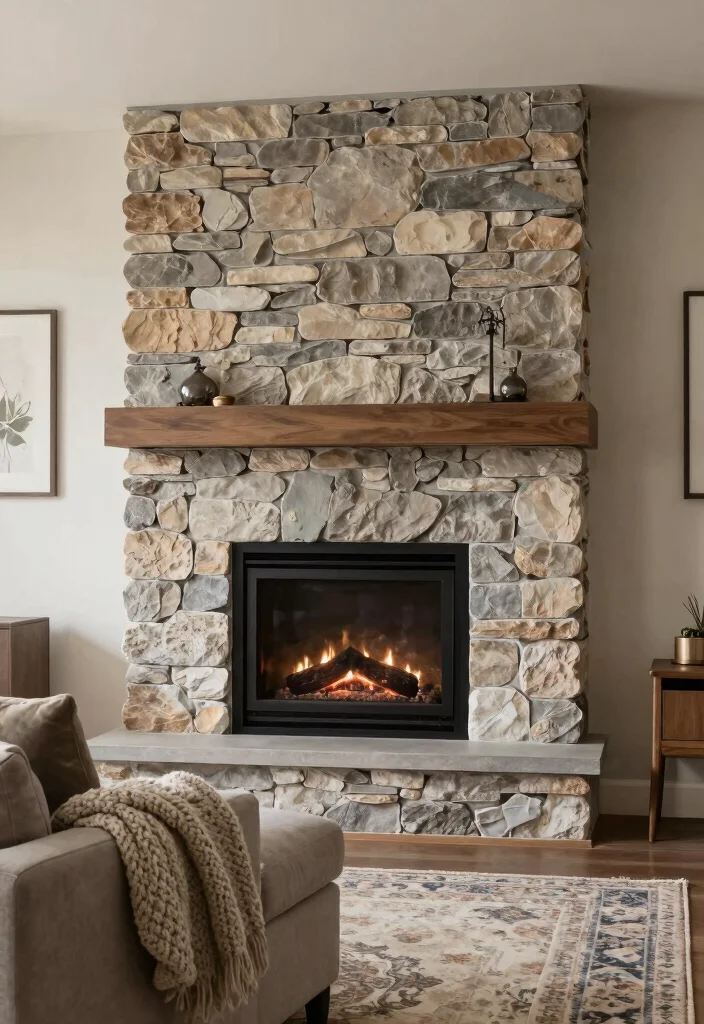 12 Gas Log Fireplace Ideas for Easy Cozy Heat 17 12 Gas Log Fireplace Ideas for Easy Cozy Heat 7. Textured Surround 0