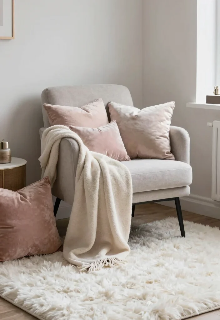 12 Glam Office Ideas with Polished Feminine Style 5. Cozy Textiles 0