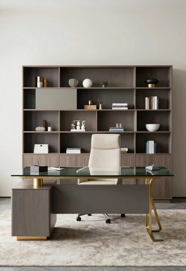 12 Glam Office Ideas with Polished Feminine Style 6. Functional Furniture 0