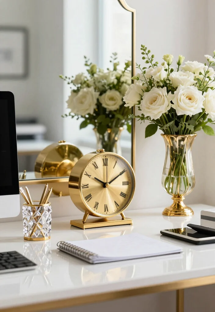 12 Glam Office Ideas with Polished Feminine Style 8. Glamorous Accessories 0