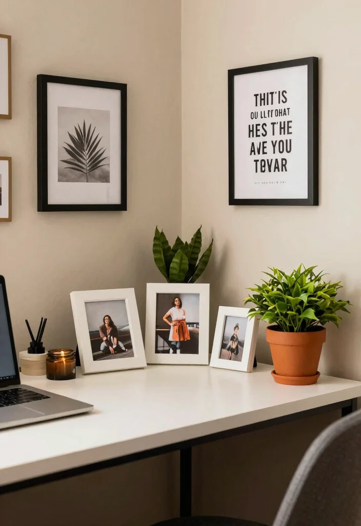 12 Home Office Corner Desk Ideas for Small Rooms 12. A Corner Desk with Personal Touches 0