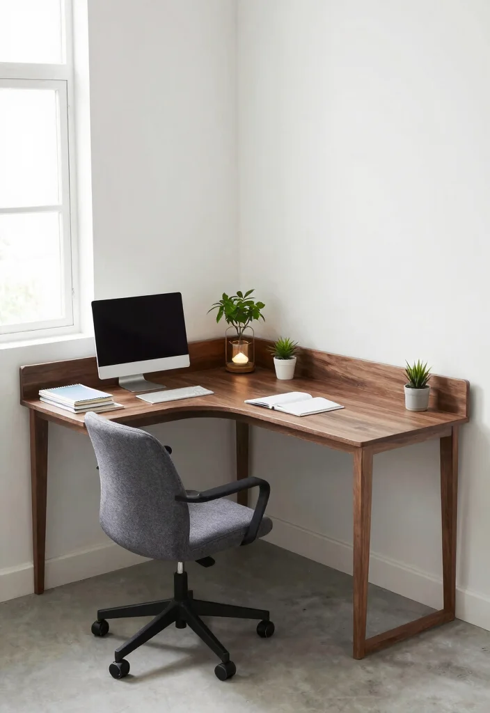 12 Home Office Corner Desk Ideas for Small Rooms 2. L Shaped Desk for Dual Functionality 0