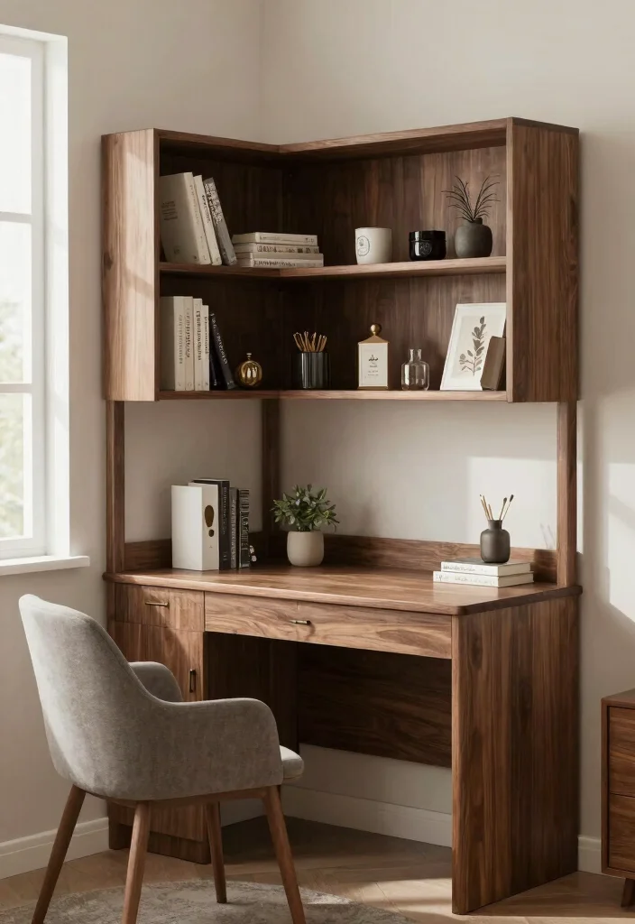 12 Home Office Corner Desk Ideas for Small Rooms 4. Desk with Built In Shelves for Maximum Storage 0