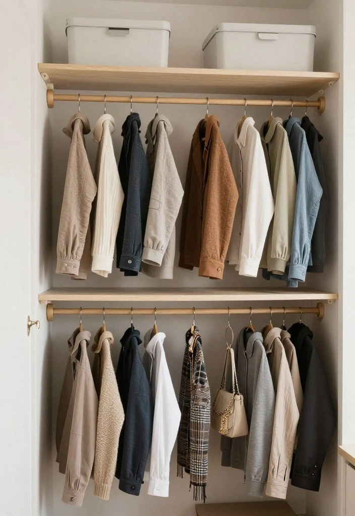 12 Homemade Closet Ideas for Budget Friendly Organization 3 12 Homemade Closet Ideas for Budget Friendly Organization 3. Repurposed Tension Rods 0