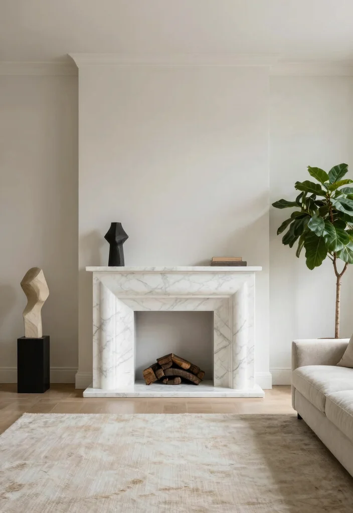 12 Marble Fireplace Ideas for a Clean Luxe Focal Point 40 12 Marble Fireplace Ideas for a Clean Luxe Focal Point 10. Minimalist Fireplace Decor 0