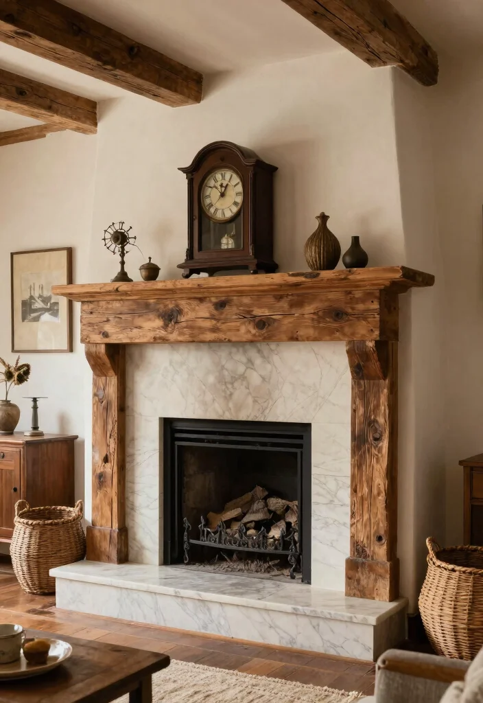 12 Marble Fireplace Ideas for a Clean Luxe Focal Point 14 12 Marble Fireplace Ideas for a Clean Luxe Focal Point 4. Rustic Marble Fusion 0