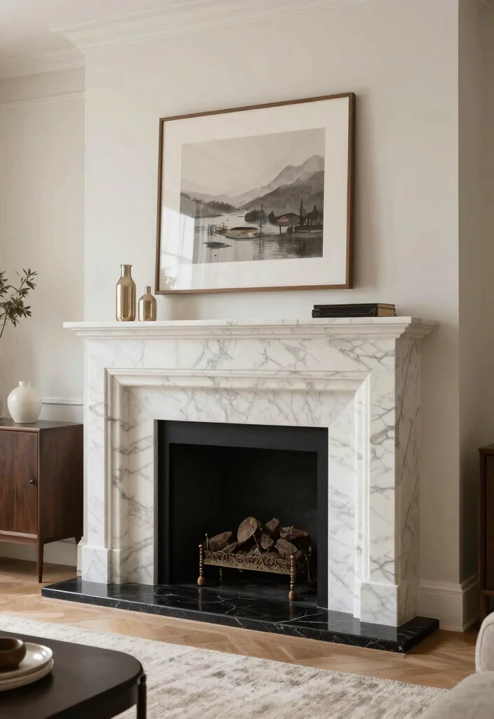 12 Marble Fireplace Ideas for a Clean Luxe Focal Point 38 12 Marble Fireplace Ideas for a Clean Luxe Focal Point 8. Two Tone Marble Masterpiece 0