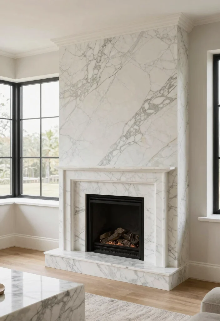 12 Marble Fireplace Ideas for a Clean Luxe Focal Point 39 12 Marble Fireplace Ideas for a Clean Luxe Focal Point 9. Integrated Marble Features 0