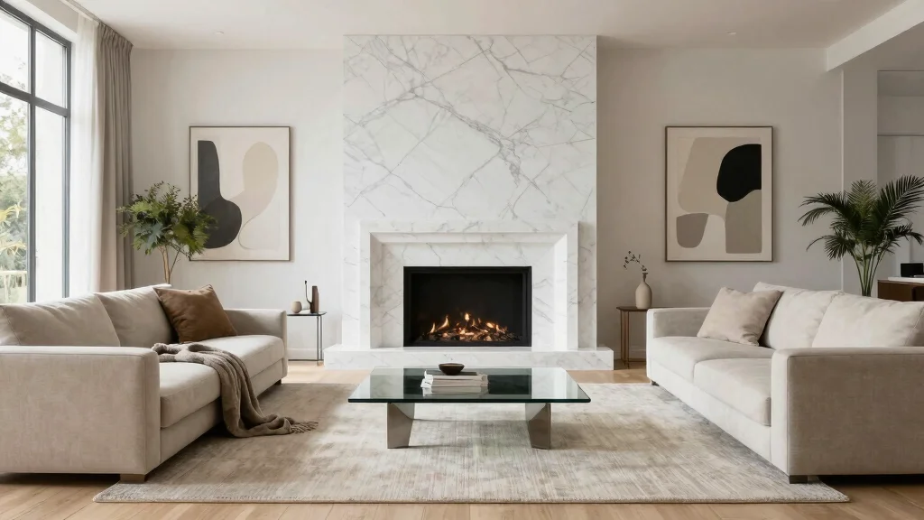 12 Marble Fireplace Ideas for a Clean Luxe Focal Point