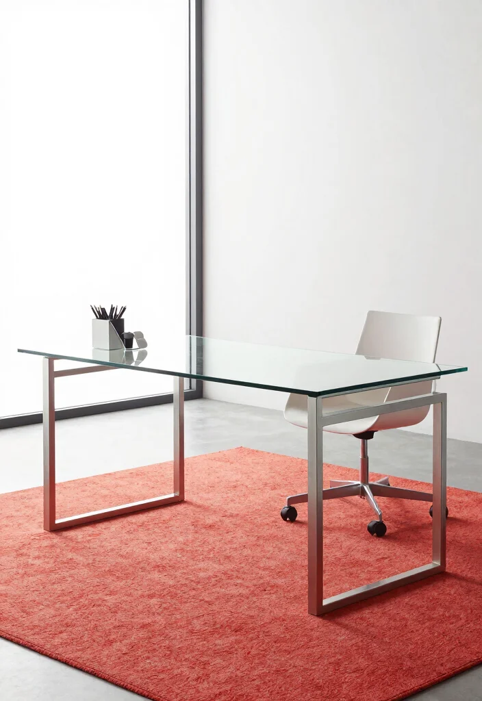 12 Modern Office Table Ideas with Clean Lines 25 12 Modern Office Table Ideas with Clean Lines 5. Minimalist Glass Desks 0