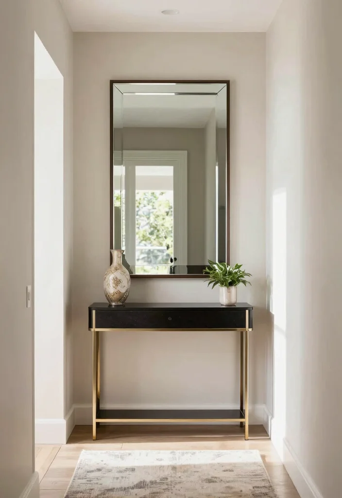 12 Narrow Entryway Ideas for Better Flow 4. Mirrored Accents 0