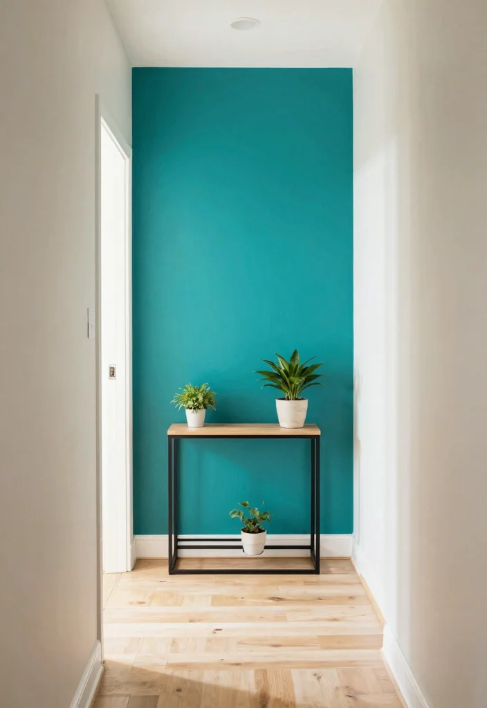 12 Narrow Entryway Ideas for Better Flow 7. Colorful Accent Walls 0