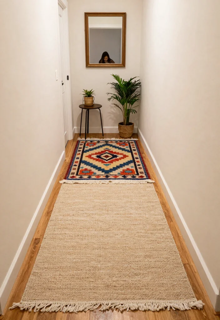 12 Narrow Entryway Ideas for Better Flow 8. Layered Rugs 0