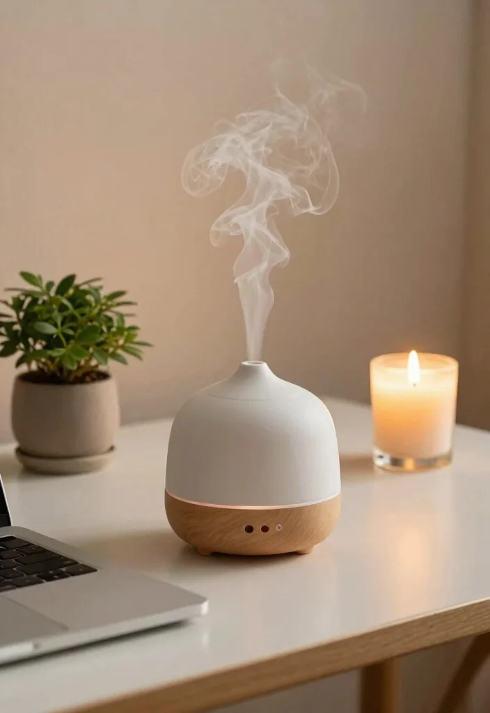 12 Office Desk Decor Ideas That Feel Calm and Focused 11. Intentional Scent with Candles or Diffusers 0