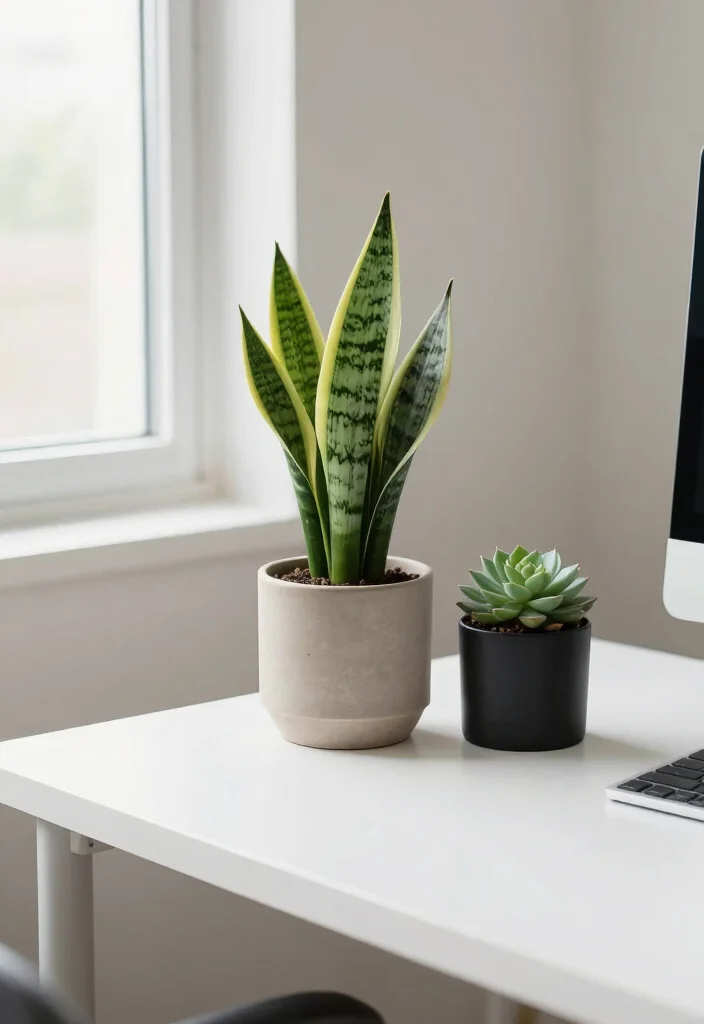 12 Office Desk Decor Ideas That Feel Calm and Focused 3. Stylish Office Plants 0