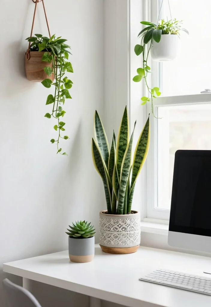 12 Office Ideas for Women That Feel Personal and Practical 4. Greenery for Freshness 0