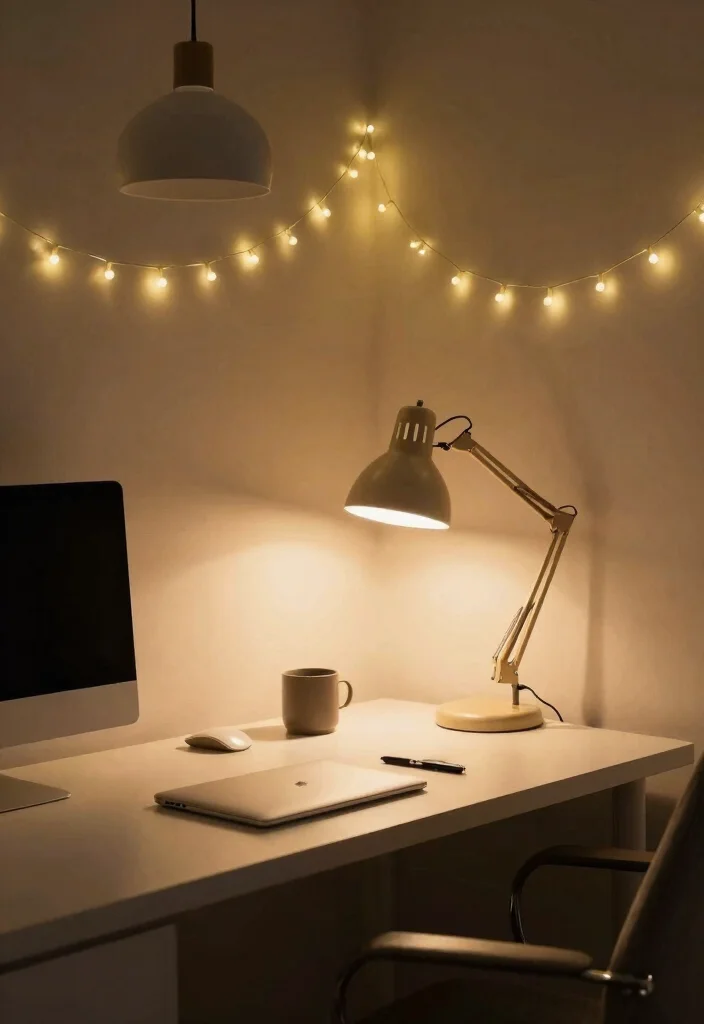 12 Office Ideas for Women That Feel Personal and Practical 6. Elegant Lighting 0