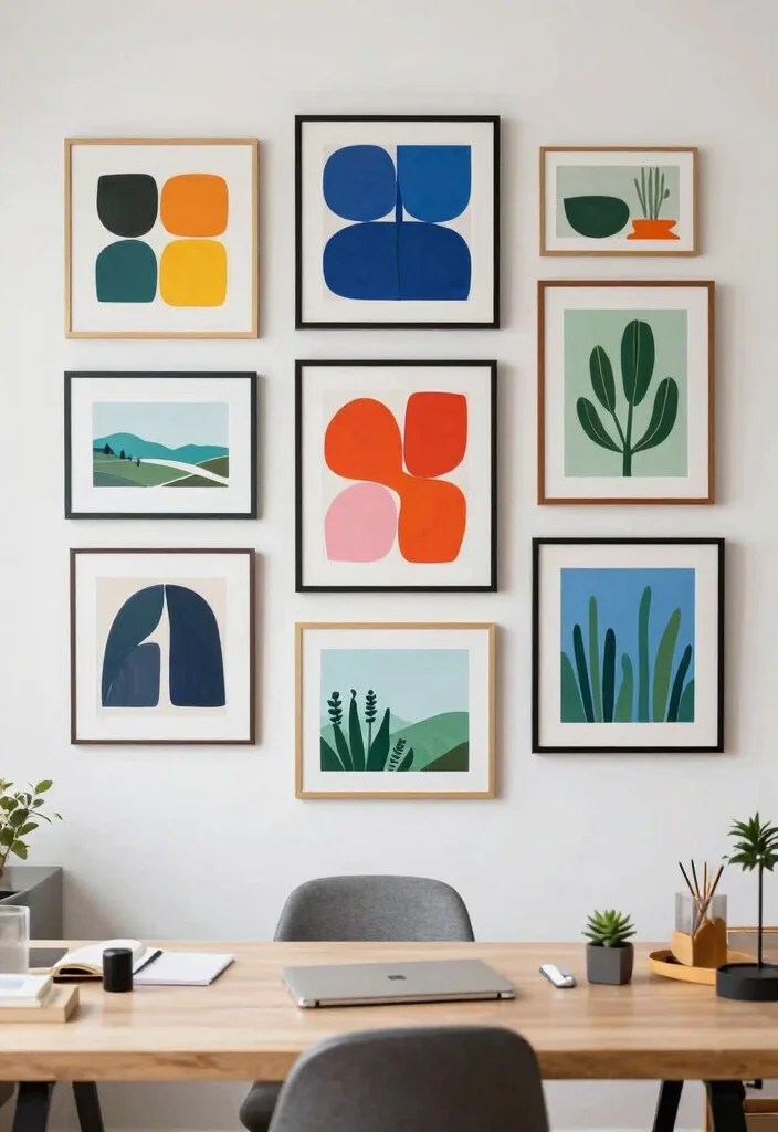 12 Office Ideas for Women That Feel Personal and Practical 8. Statement Artwork 0