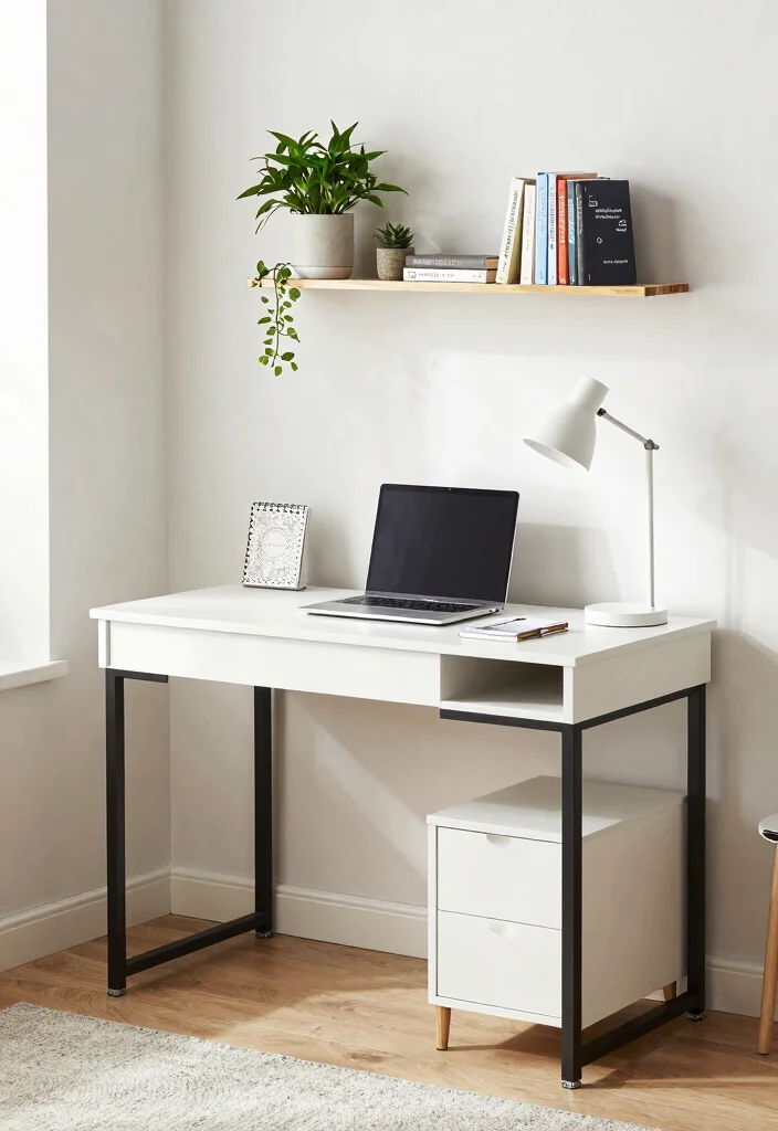 12 Office Small Space Ideas That Actually Work 1 12 Office Small Space Ideas That Actually Work 1. Choose a Compact Desk 0