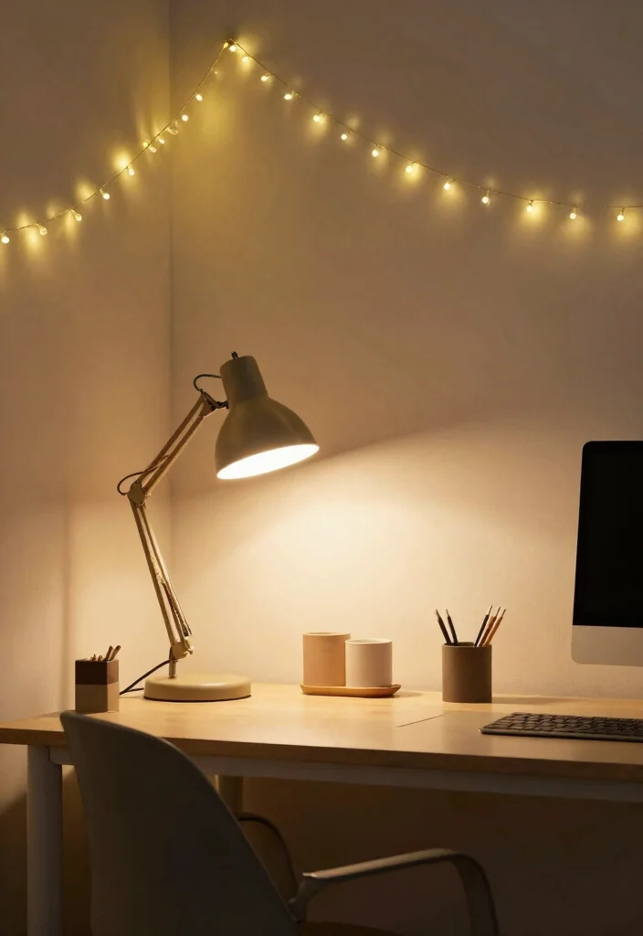 12 Office Small Space Ideas That Actually Work 50 12 Office Small Space Ideas That Actually Work 10. Illuminate with Layered Lighting 0