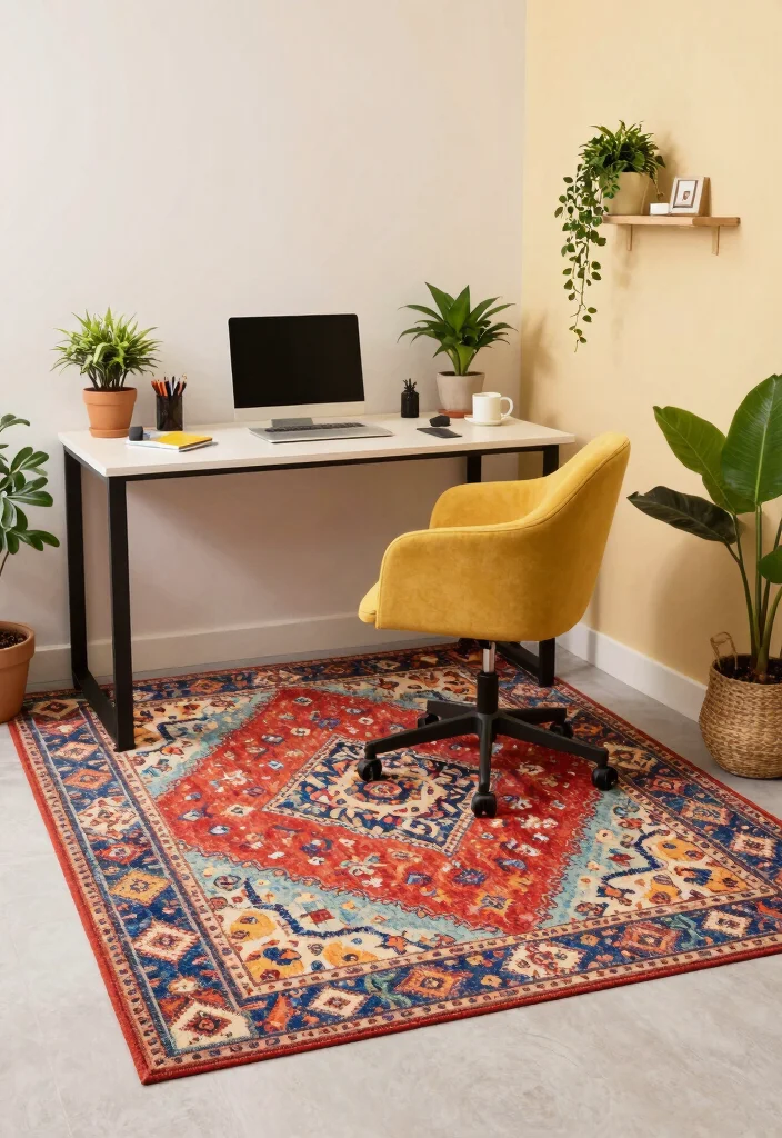 12 Office Small Space Ideas That Actually Work 35 12 Office Small Space Ideas That Actually Work 5. Create Zones with Rugs 0