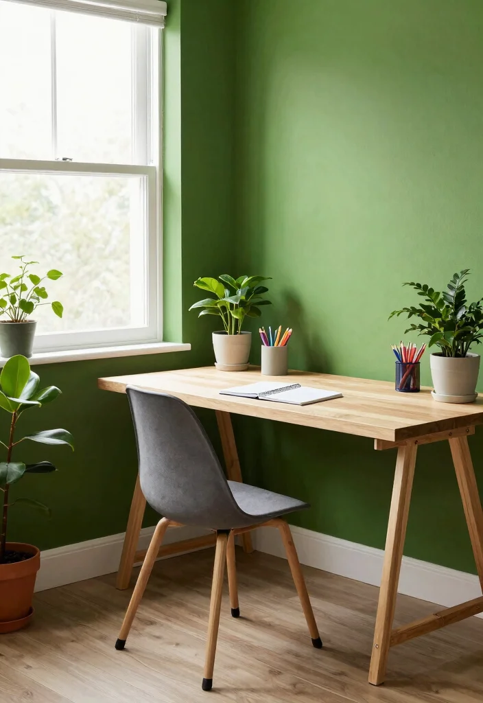 12 Office Wall Color Ideas That Support Productivity 2 12 Office Wall Color Ideas That Support Productivity 2. Vibrant Grass Green 0