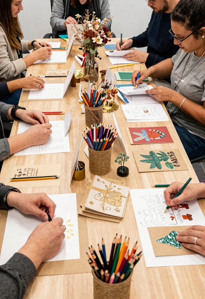 12 Office Xmas Decorating Ideas for Seasonal Cheer 28 12 Office Xmas Decorating Ideas for Seasonal Cheer 8. Handcrafted Holiday Cards 0