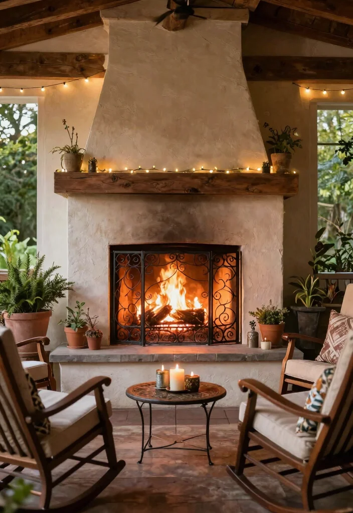 12 Porch Fireplace Ideas for Outdoor Living Comfort 48 12 Porch Fireplace Ideas for Outdoor Living Comfort 8. Fireplaces with Decorative Screens 0